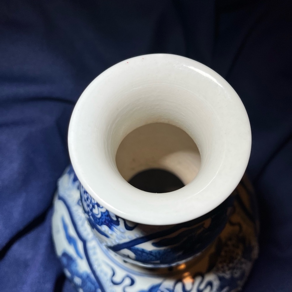 Vintage blue white double Gourd vase - Picture 7 of 8